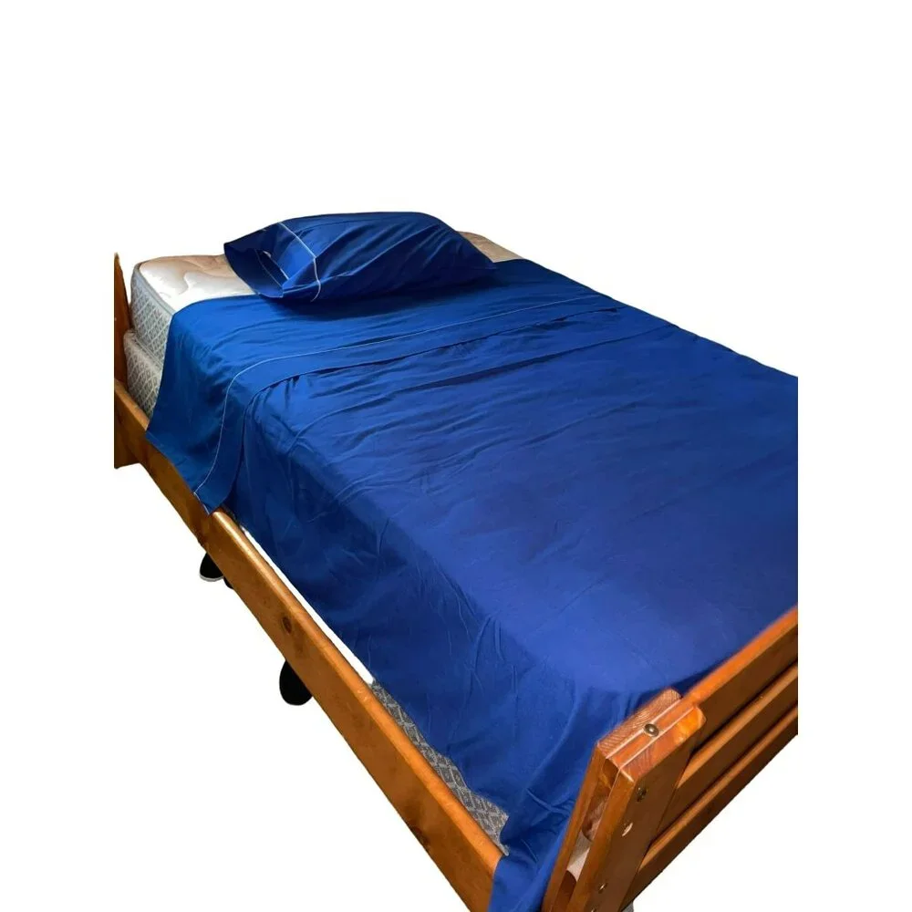 Vintage Cannon Monticello Full Flat Sheet and One Pillowcase Used Blue 2 Piece